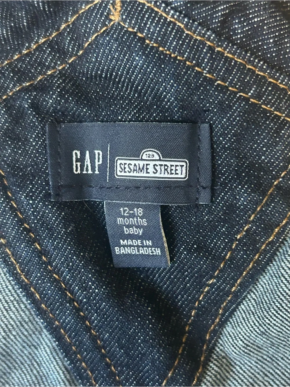 GAP Dark Blue Denim Overalls with Cookie & Character Patches